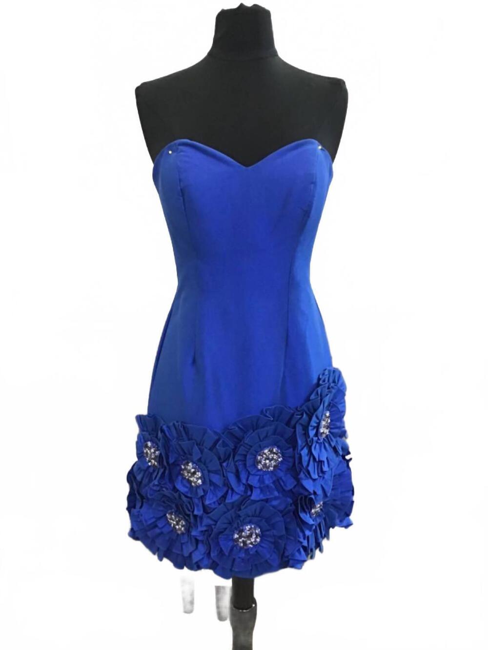 NEW JOVANI women's strapless mini dress in royal